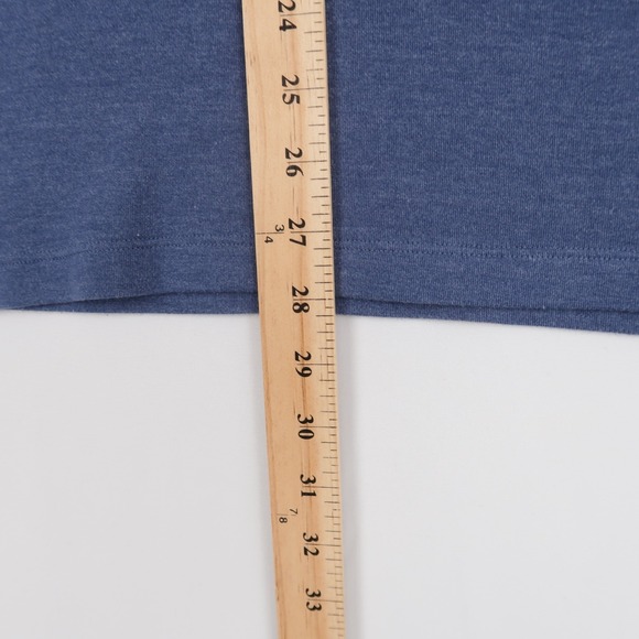 Wolf vs Goat T Shirt Mens L Blue Heather Bamboo Sorona Long Sleeve Crew Neck - Picture 4 of 7